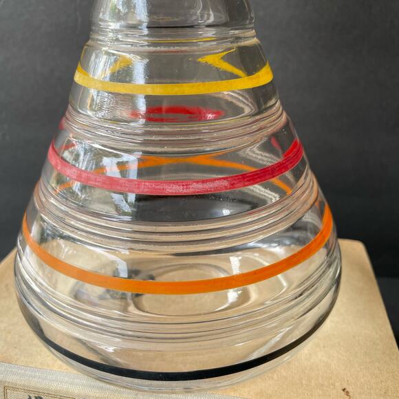 Vintage Anchor Hocking Banded Ring Flask Decanter No Stopper - Picture 3 of 9